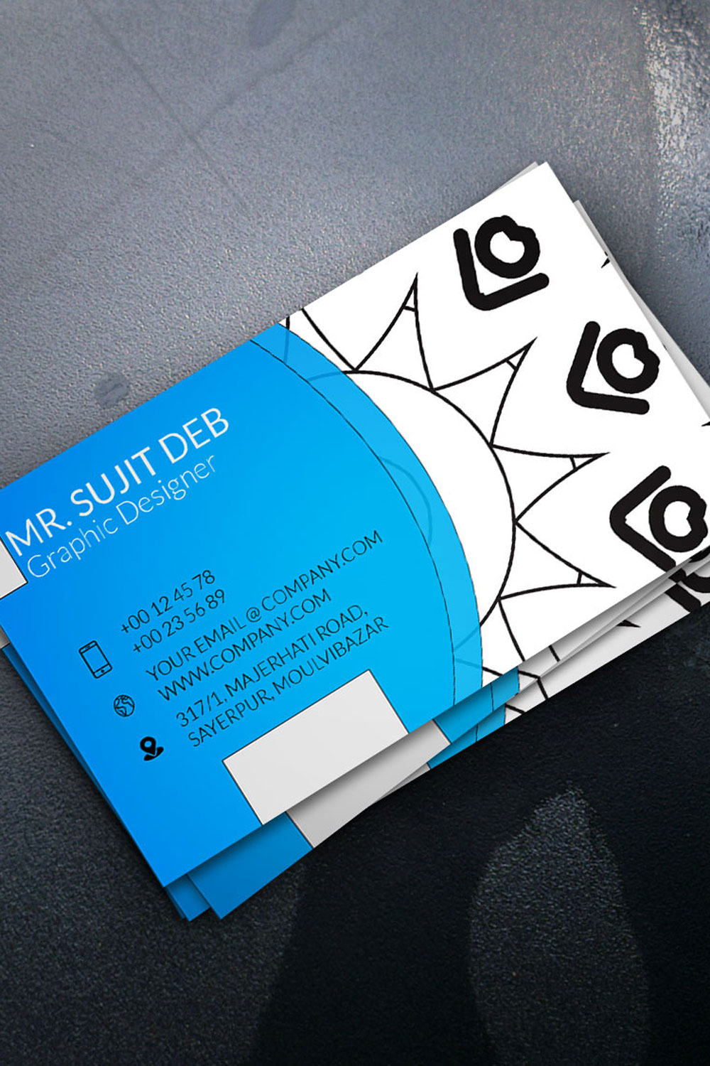 Modern Creative Business Card Design Template pinterest preview image.