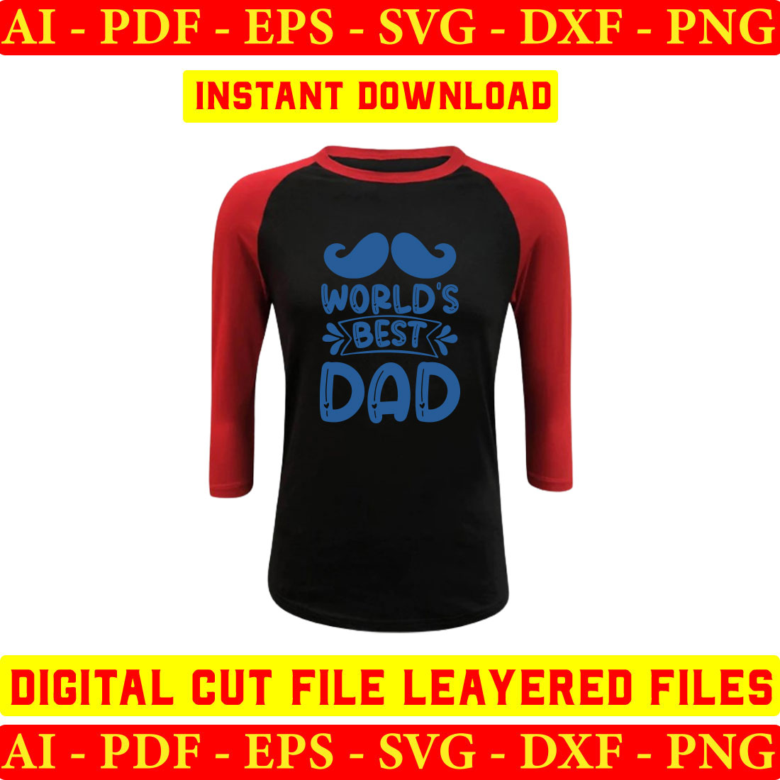 Black and red shirt with the words world's best dad on it.