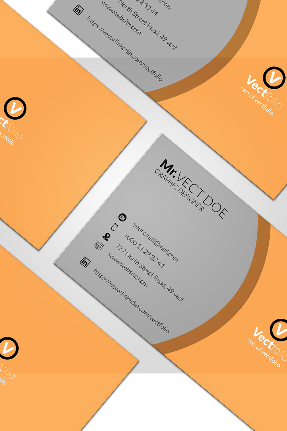 Modern Creative Business Card Template 02 pinterest preview image.