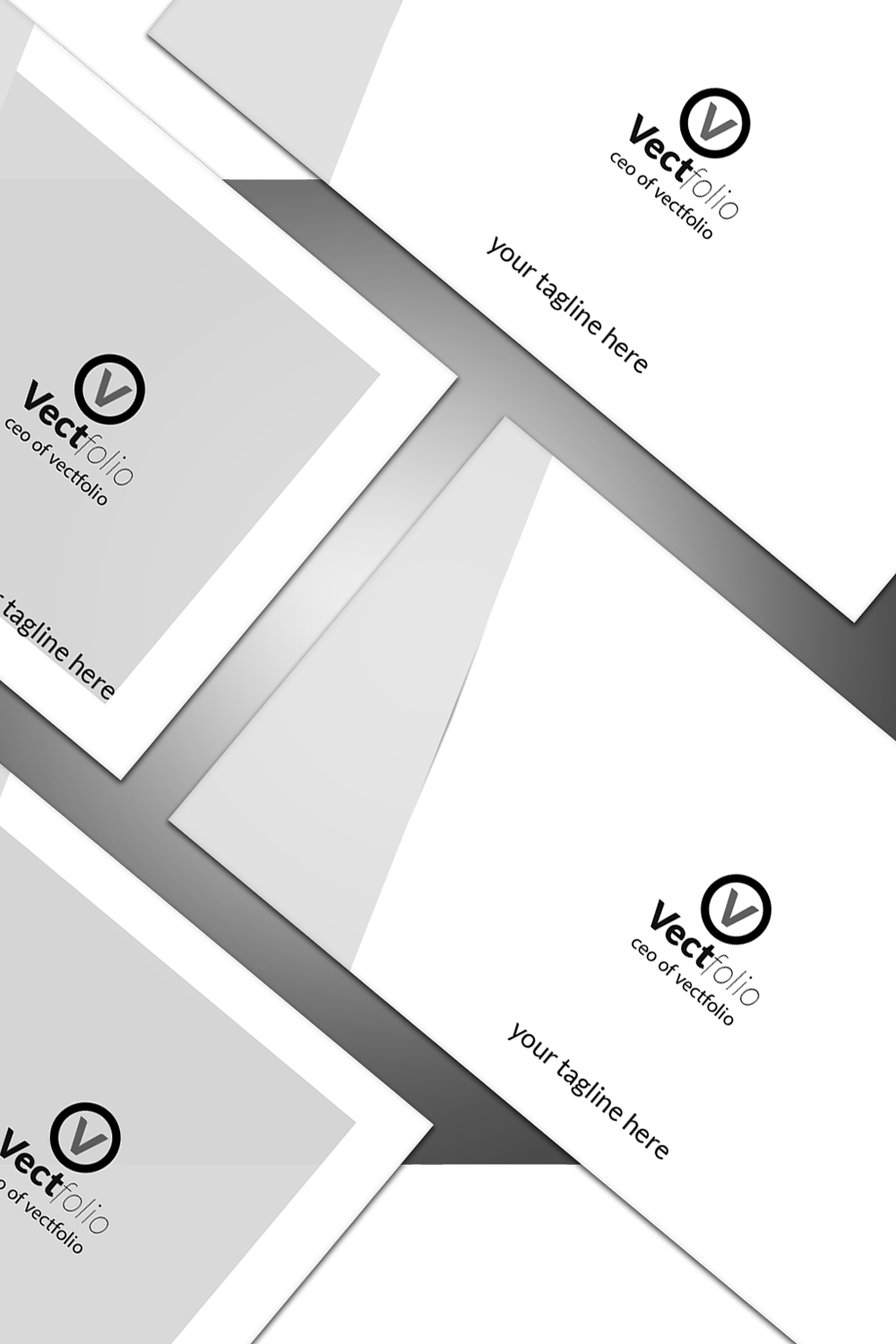 Minimal Corporate Business Card pinterest preview image.