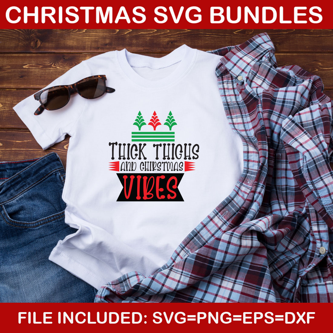 Ultimate List! Christmas SVG 07 T-shirt Design Bundle preview image.