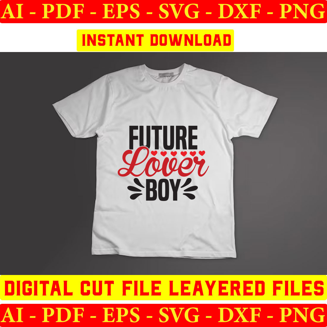T - shirt with the words future lover boy on it.