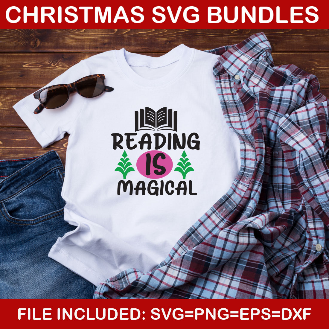 Ultimate List! Christmas SVG 07 T-shirt Design Bundle preview image.