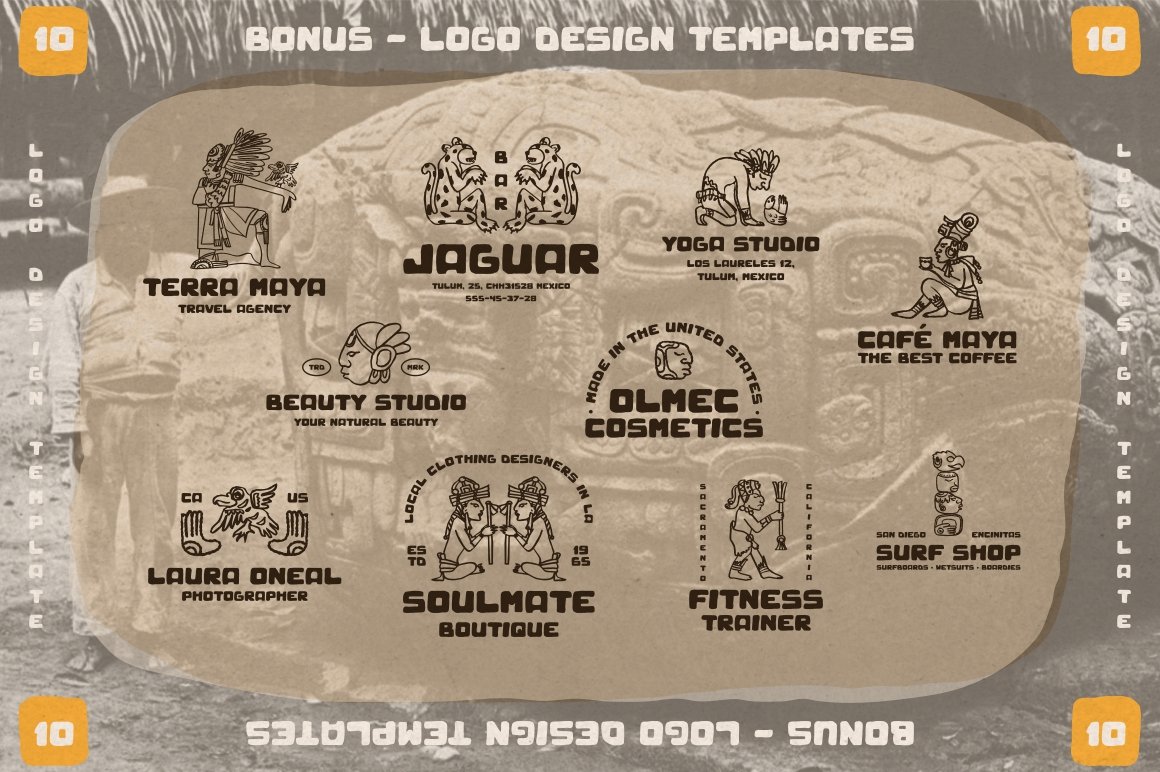 03 oro de maya font bonus maya logo design temolates 808