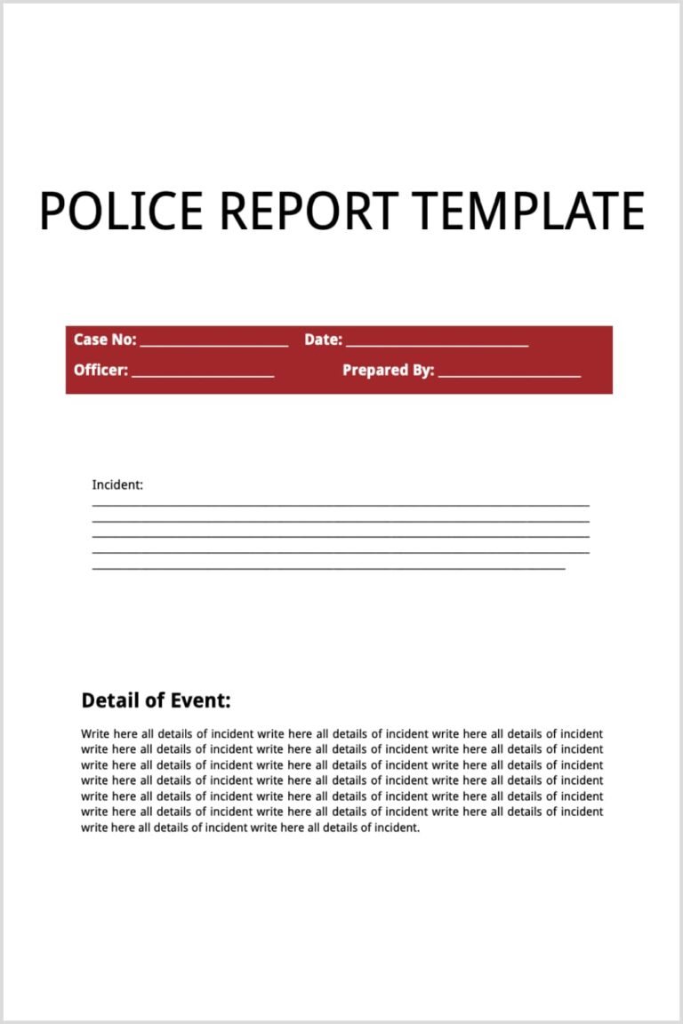 25 Best Police Report Templates for 2023 – MasterBundles