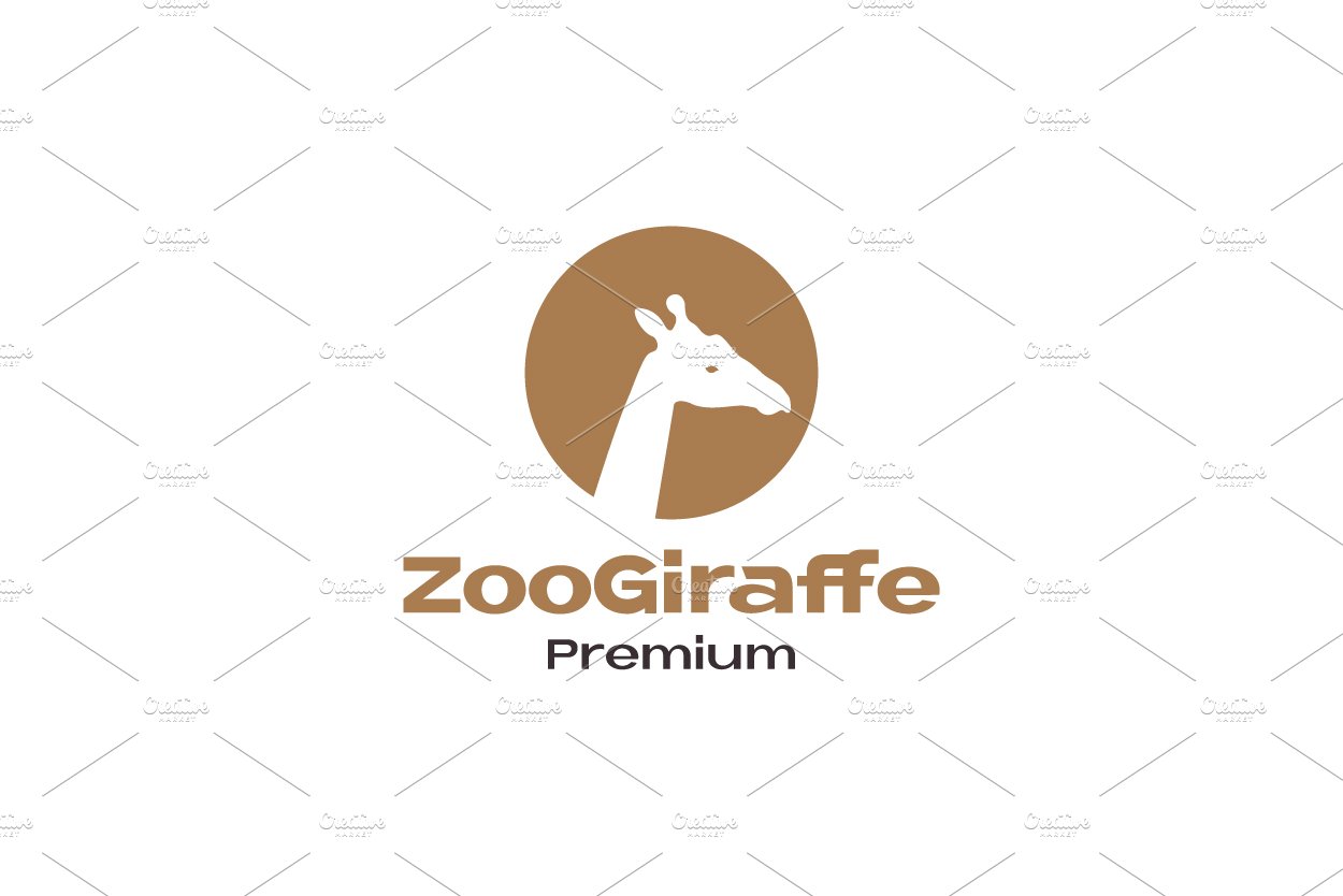 brown negative space giraffe logo cover image.