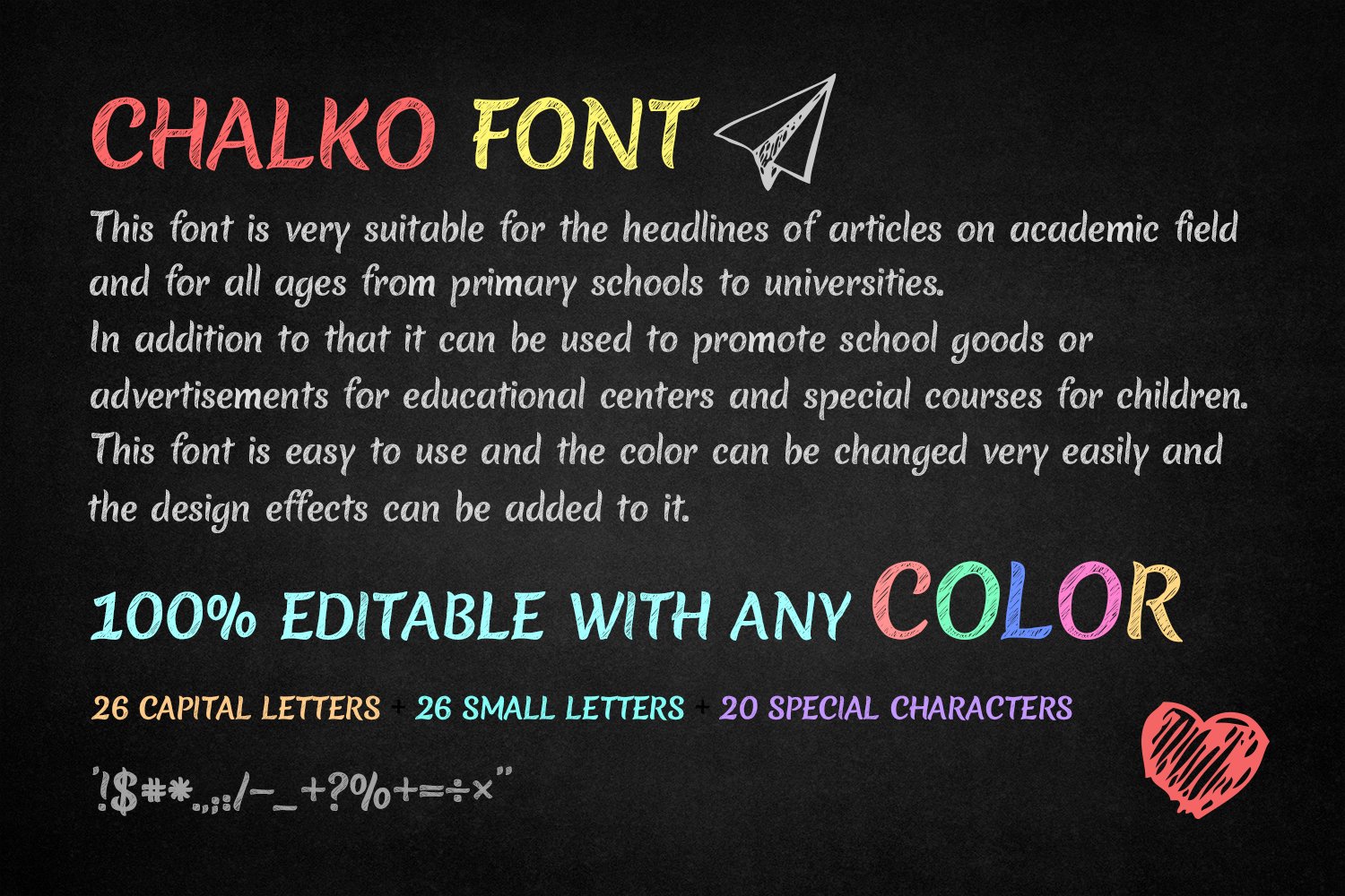 Chalko Font preview image.
