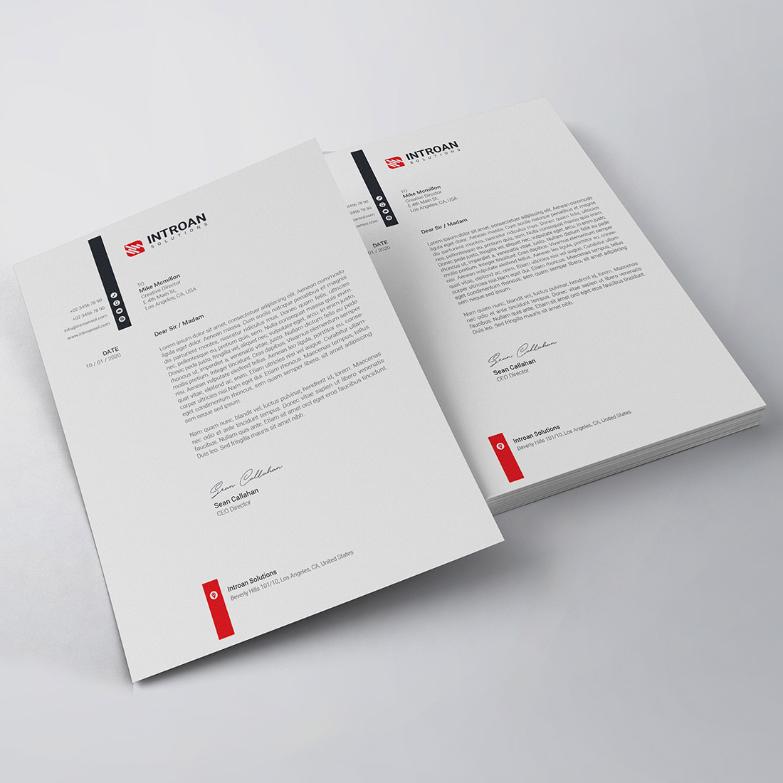 Corporate Letterhead Template preview image.