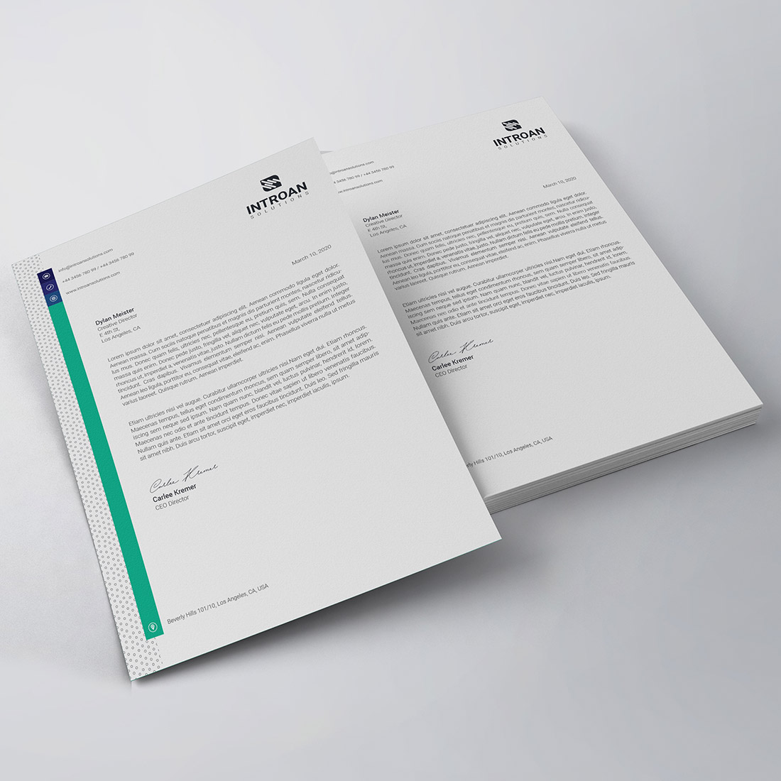 Clean Letterhead Template preview image.