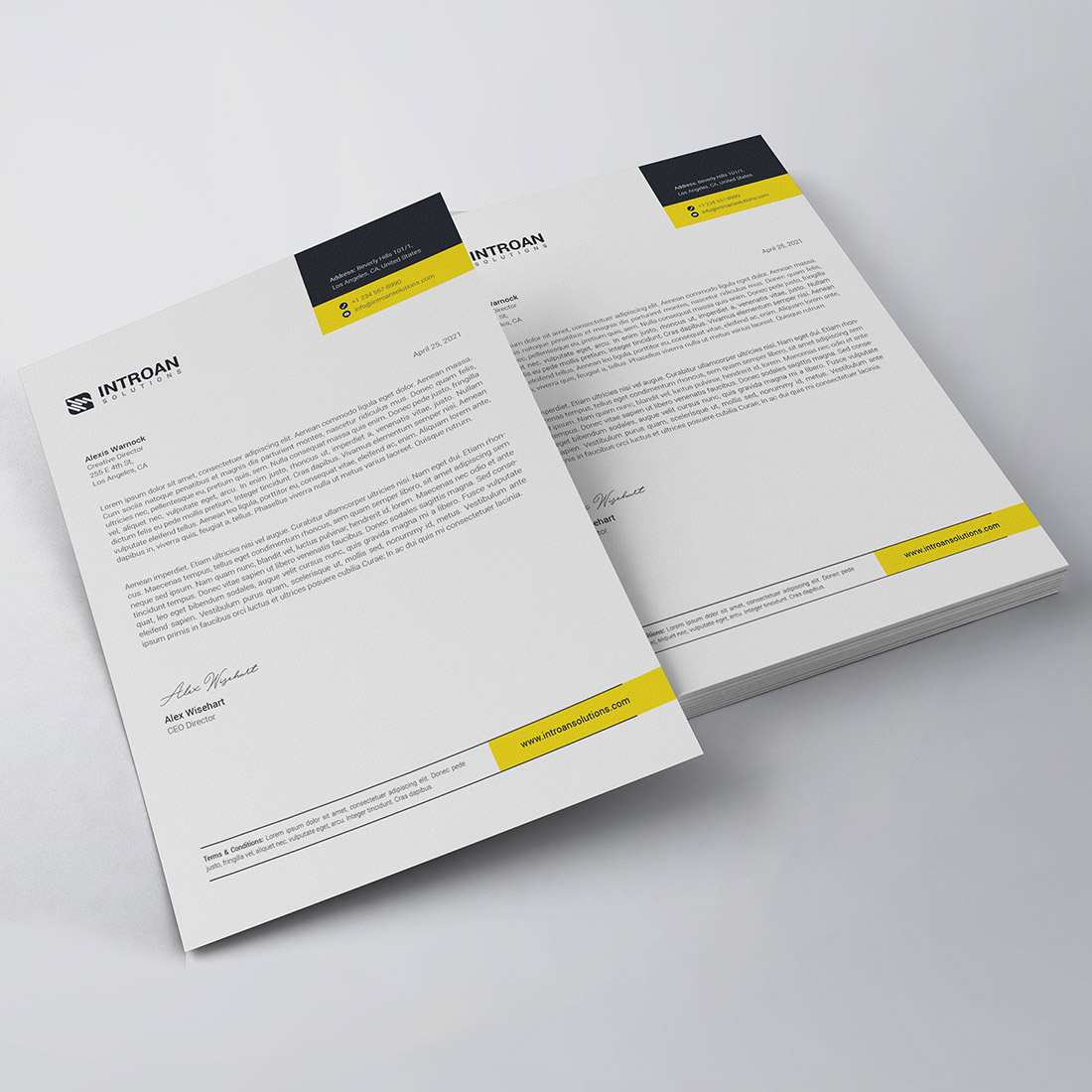 Modern Letterhead Template preview image.