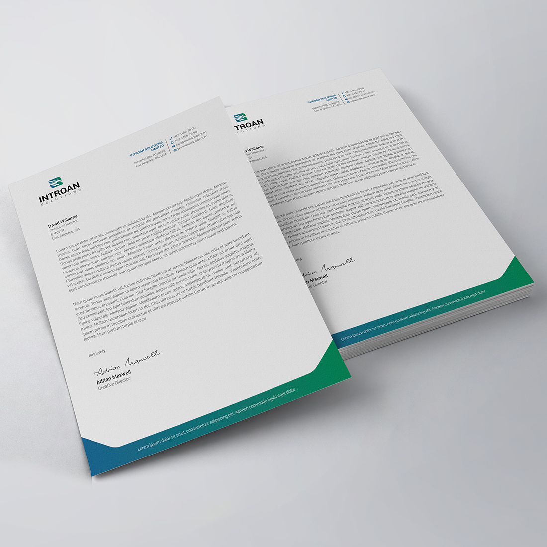 Clean Letterhead Template preview image.