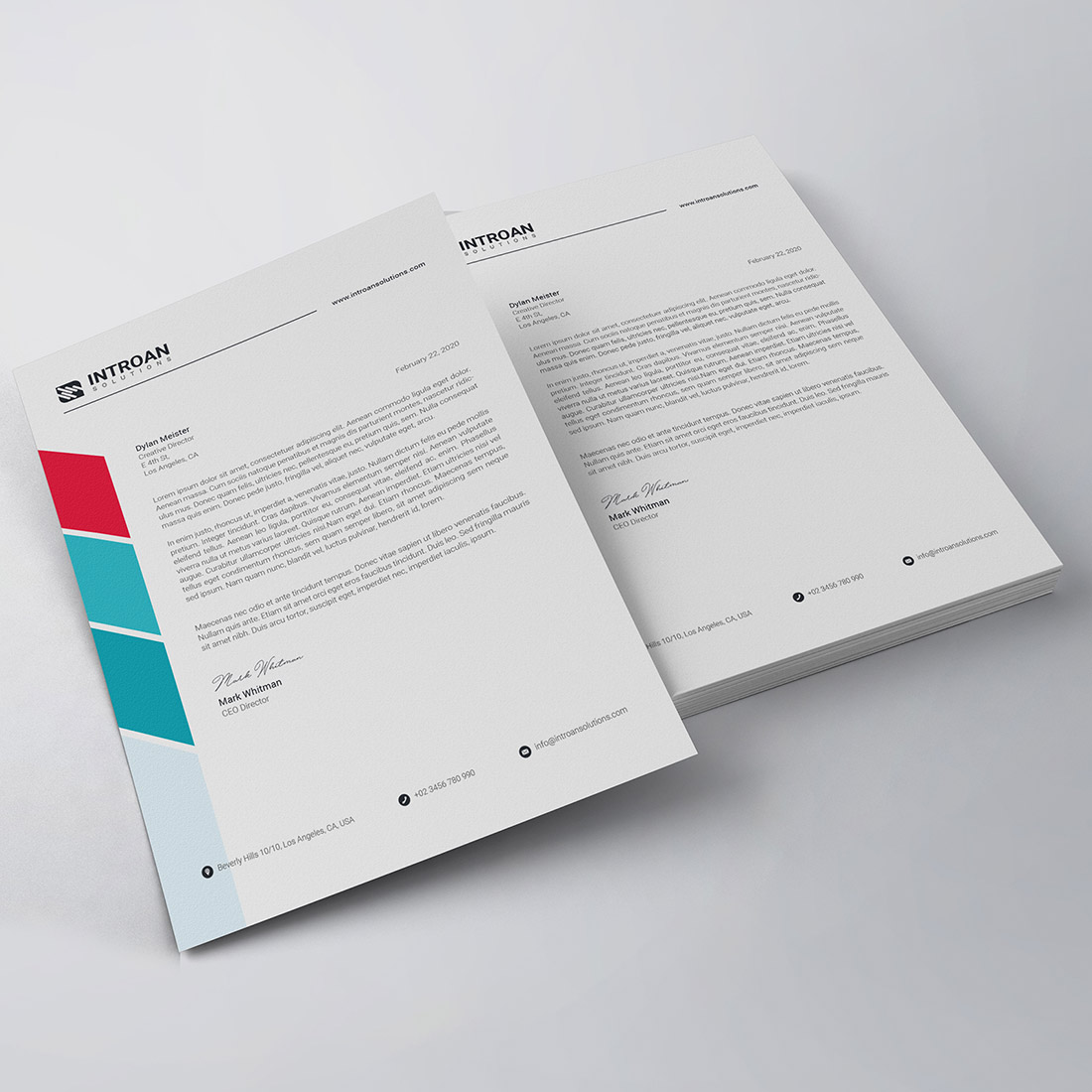 Modern Letterhead Template preview image.