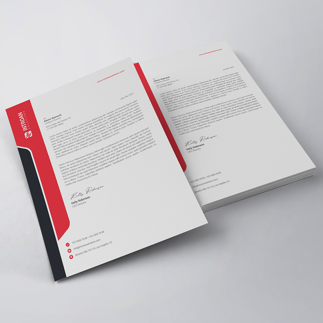 Modern Letterhead Template preview image.