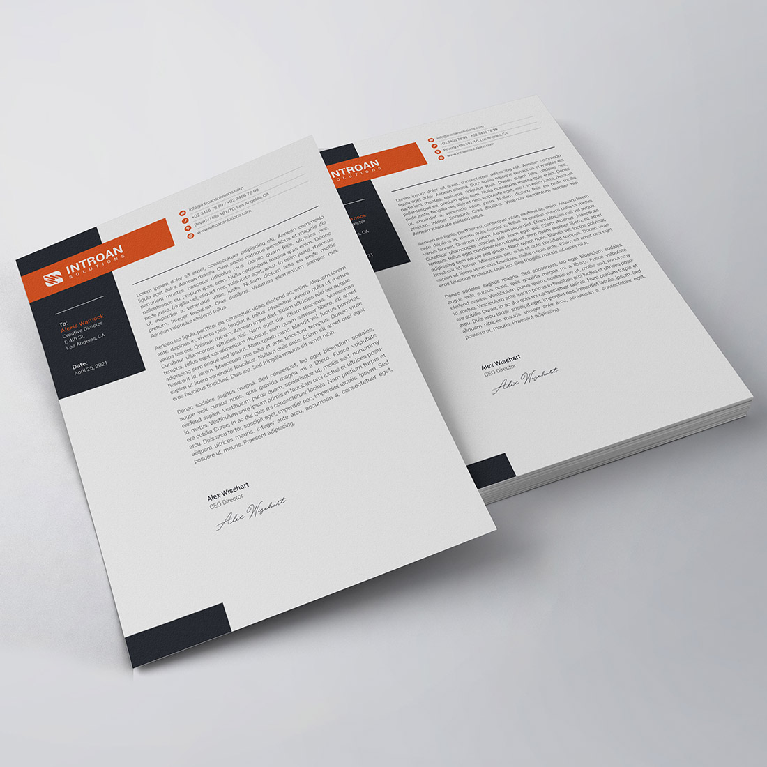 Modern Letterhead Template preview image.