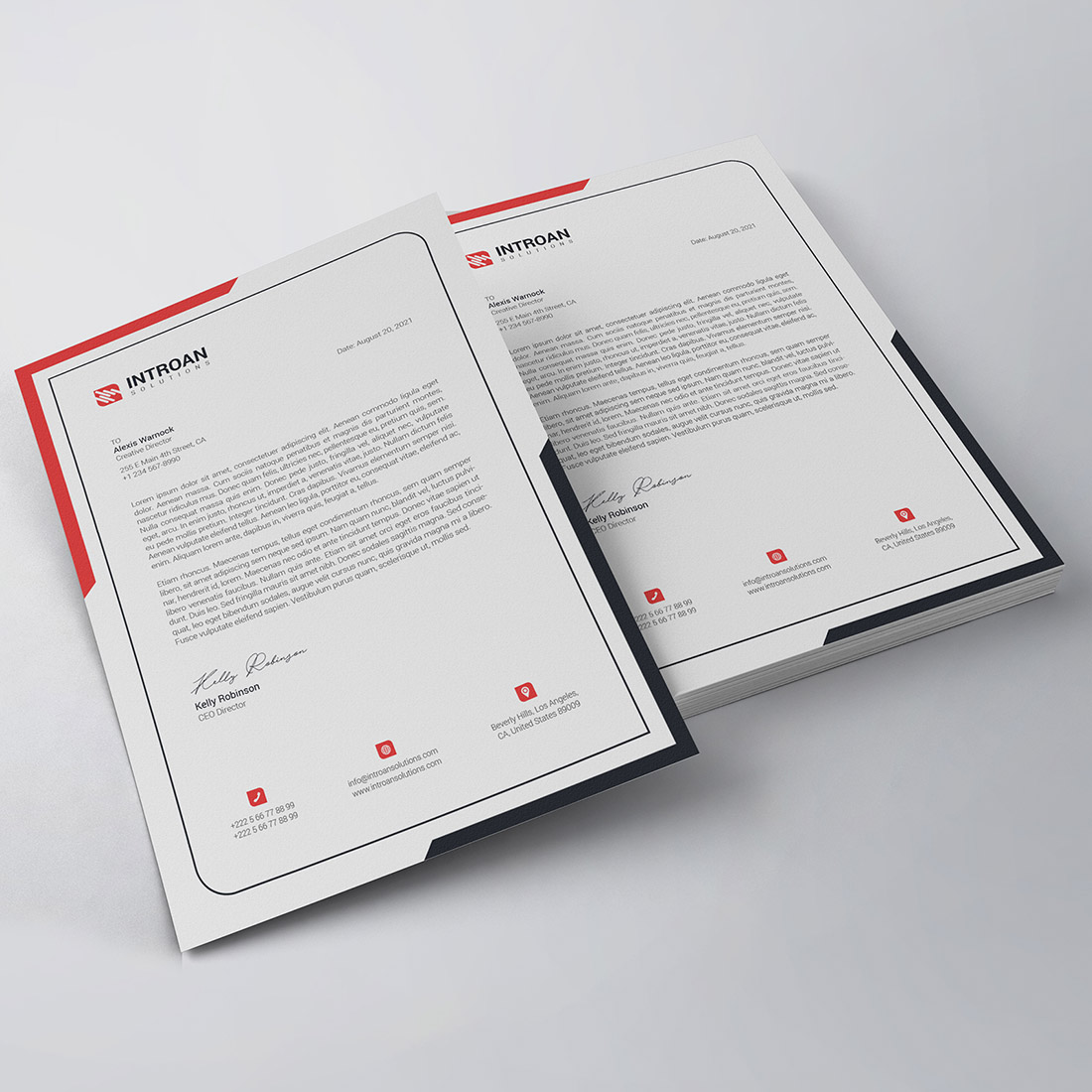 Modern Letterhead Template preview image.