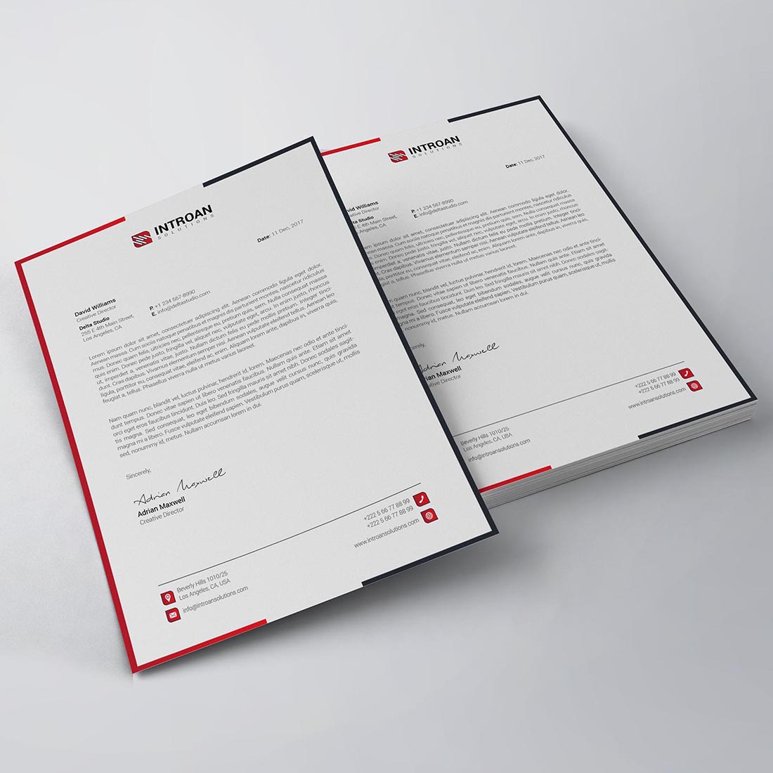 Modern Letterhead Template preview image.