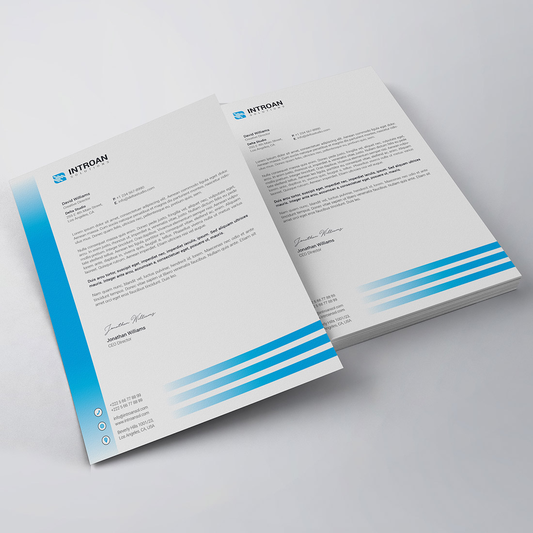 Clean Letterhead Template preview image.