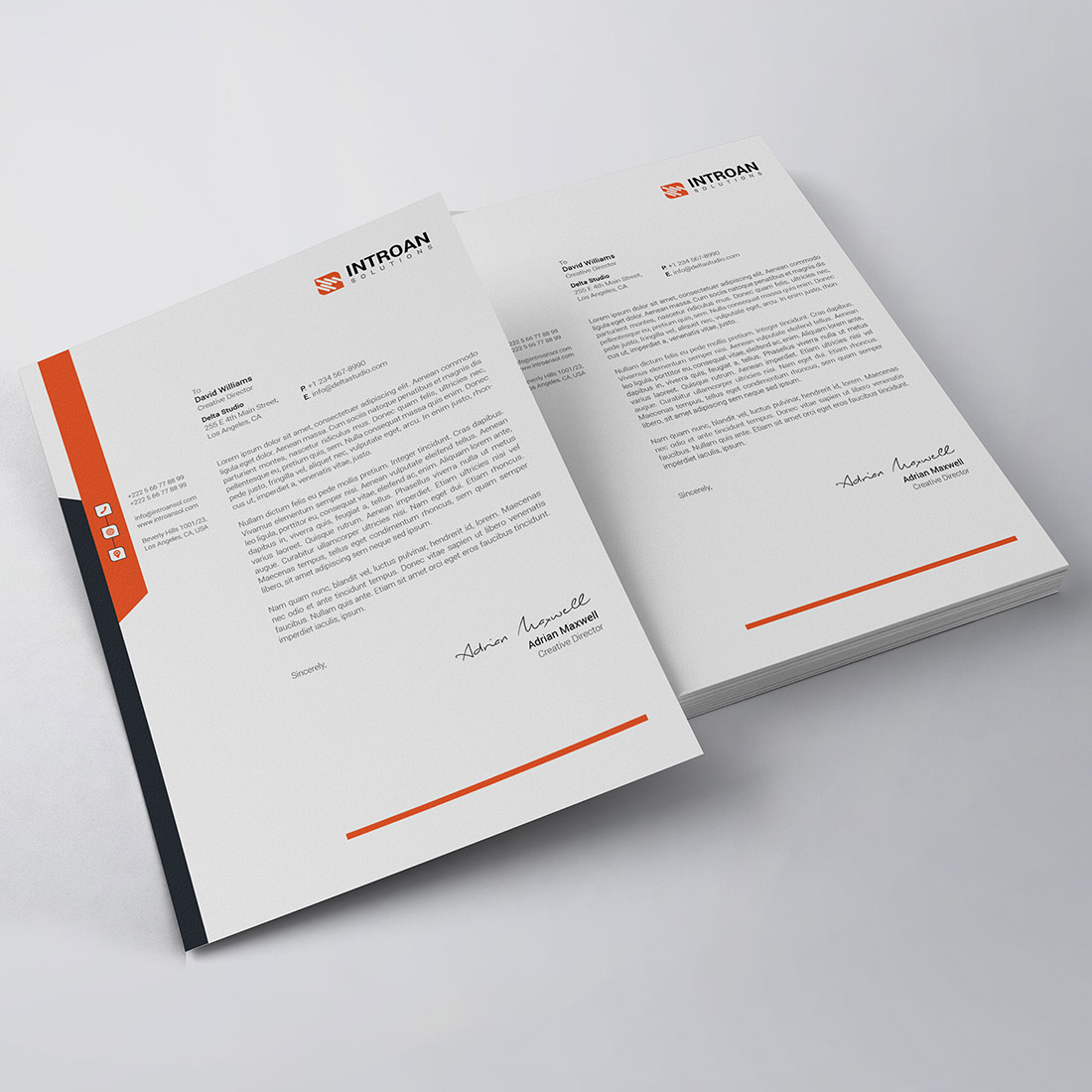 Modern Letterhead Template preview image.