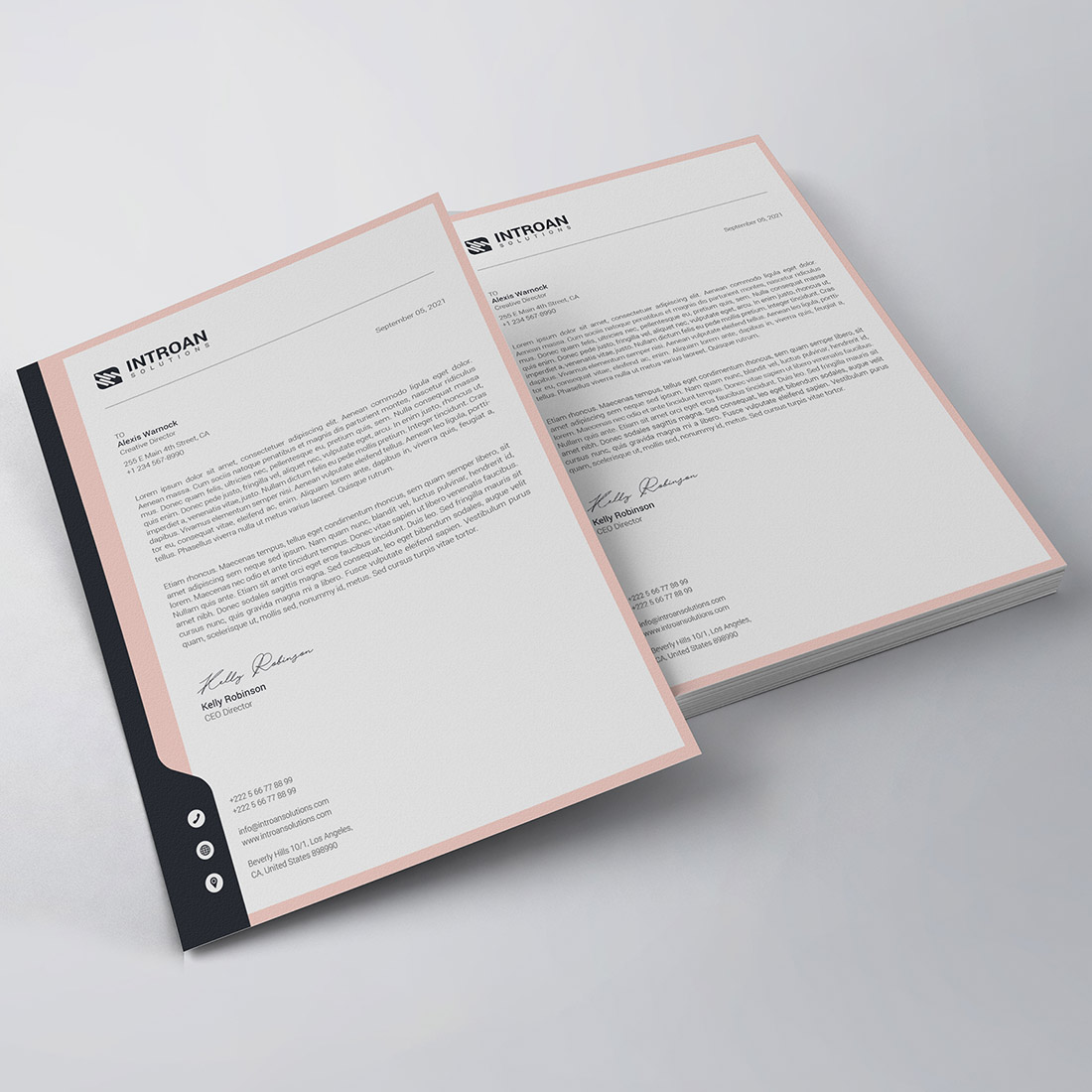 Corporate Letterhead Template preview image.