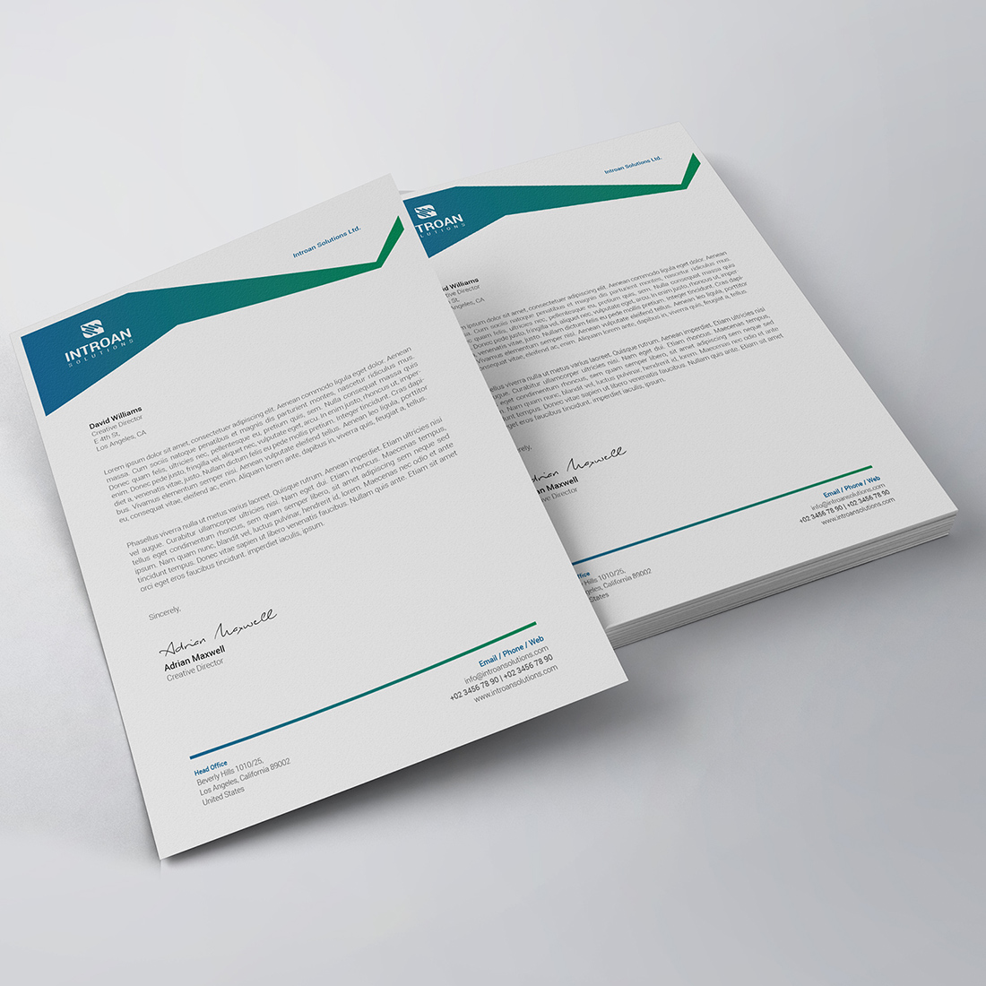 Clean Letterhead Template preview image.