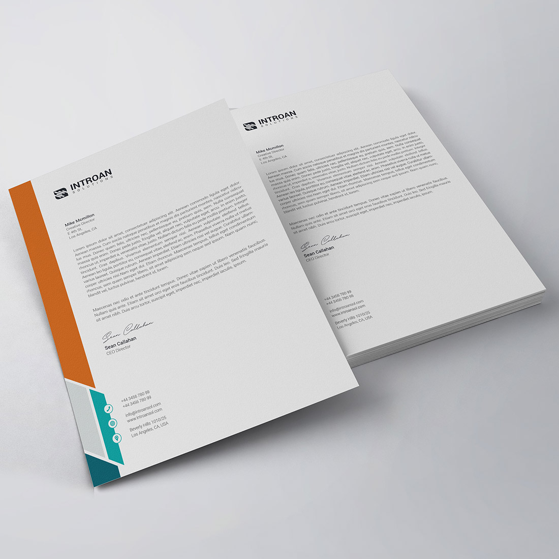 Modern Letterhead Template preview image.