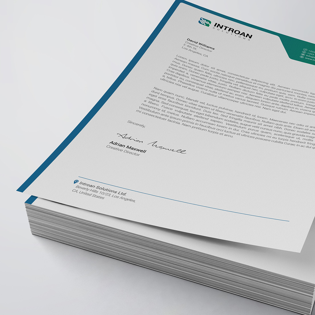 Corporate Letterhead Template preview image.