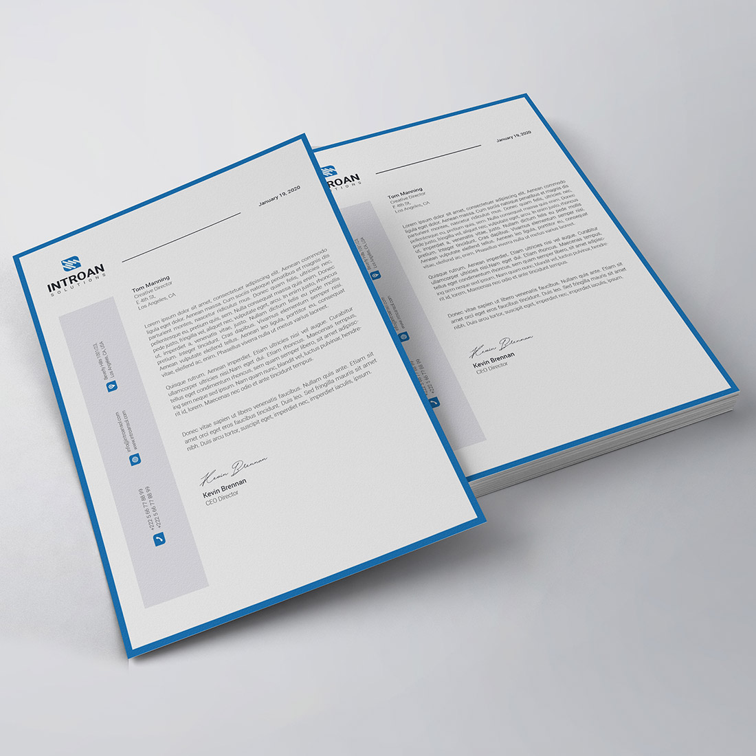 Corporate Letterhead Template preview image.