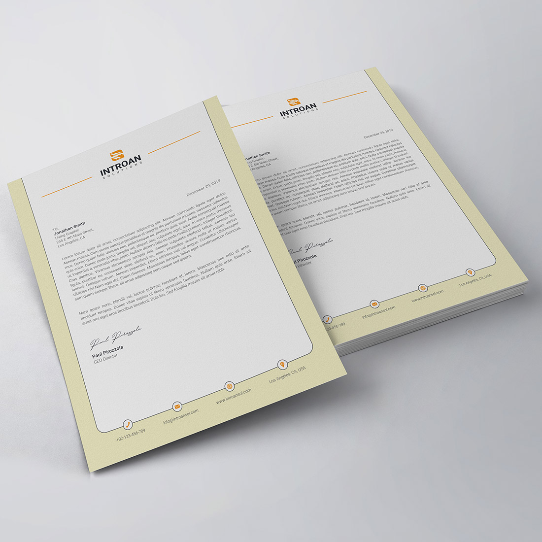 Corporate Letterhead Template preview image.