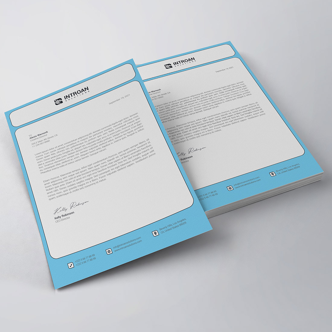 Corporate Letterhead Template preview image.