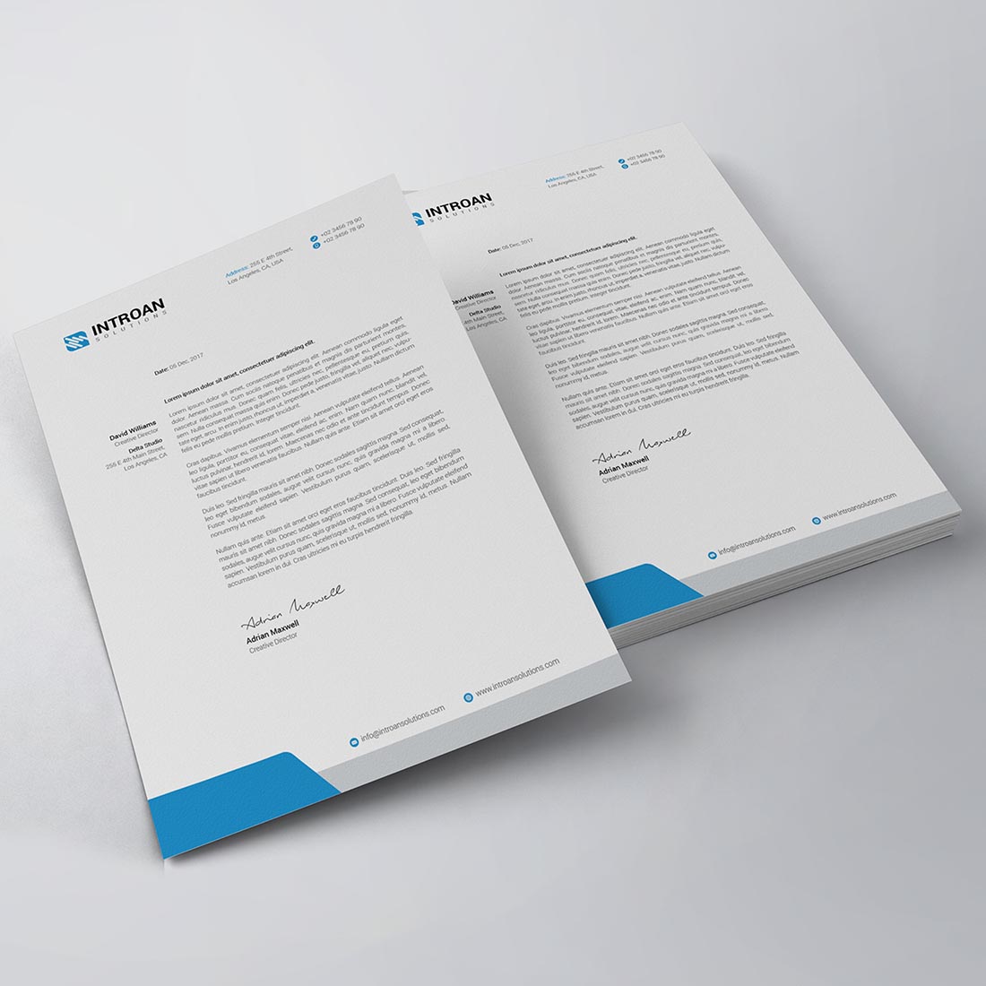 Modern Letterhead Template preview image.