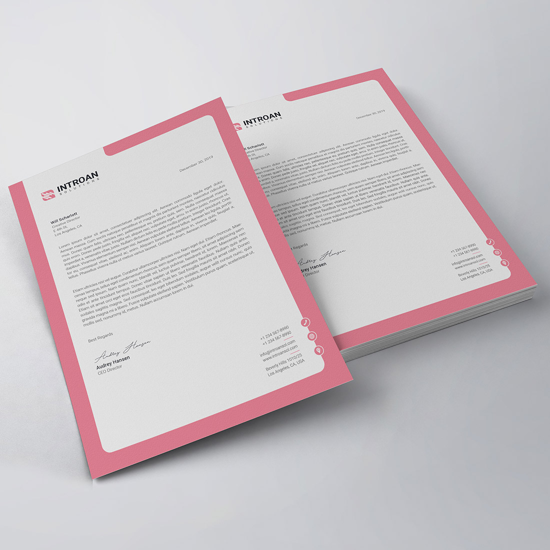 Corporate Letterhead Template preview image.