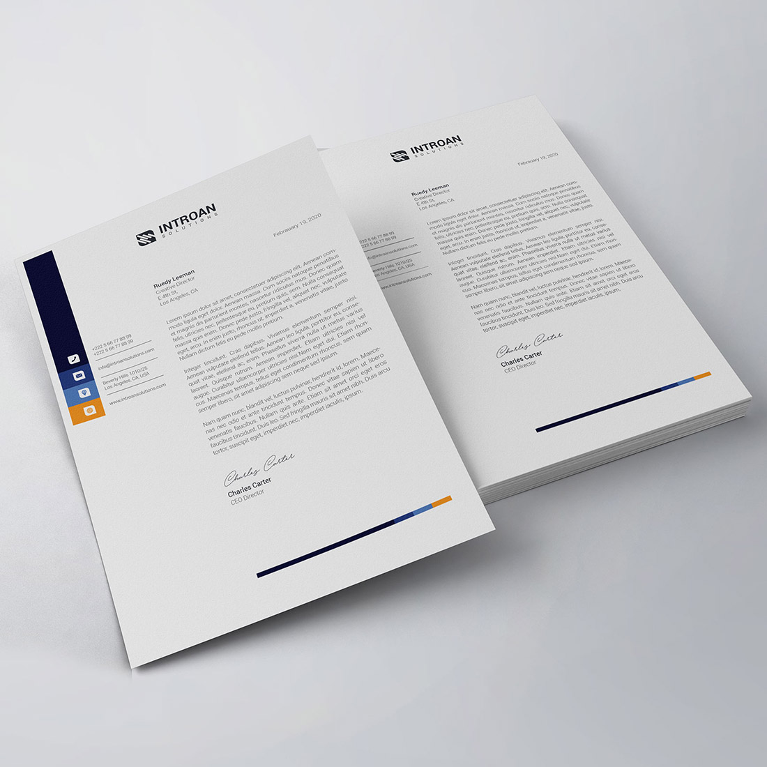 Modern Letterhead Template preview image.