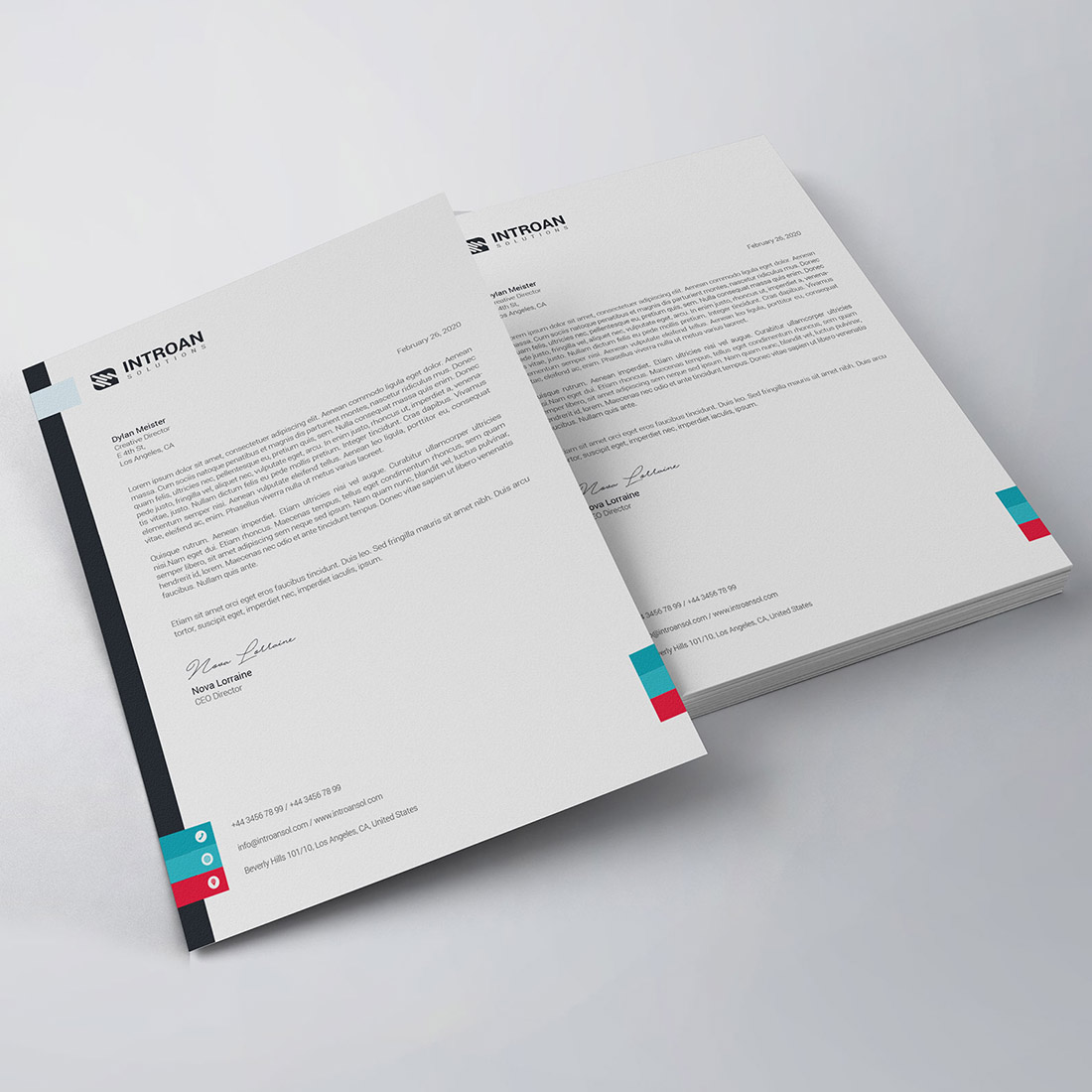 Modern Letterhead Template preview image.