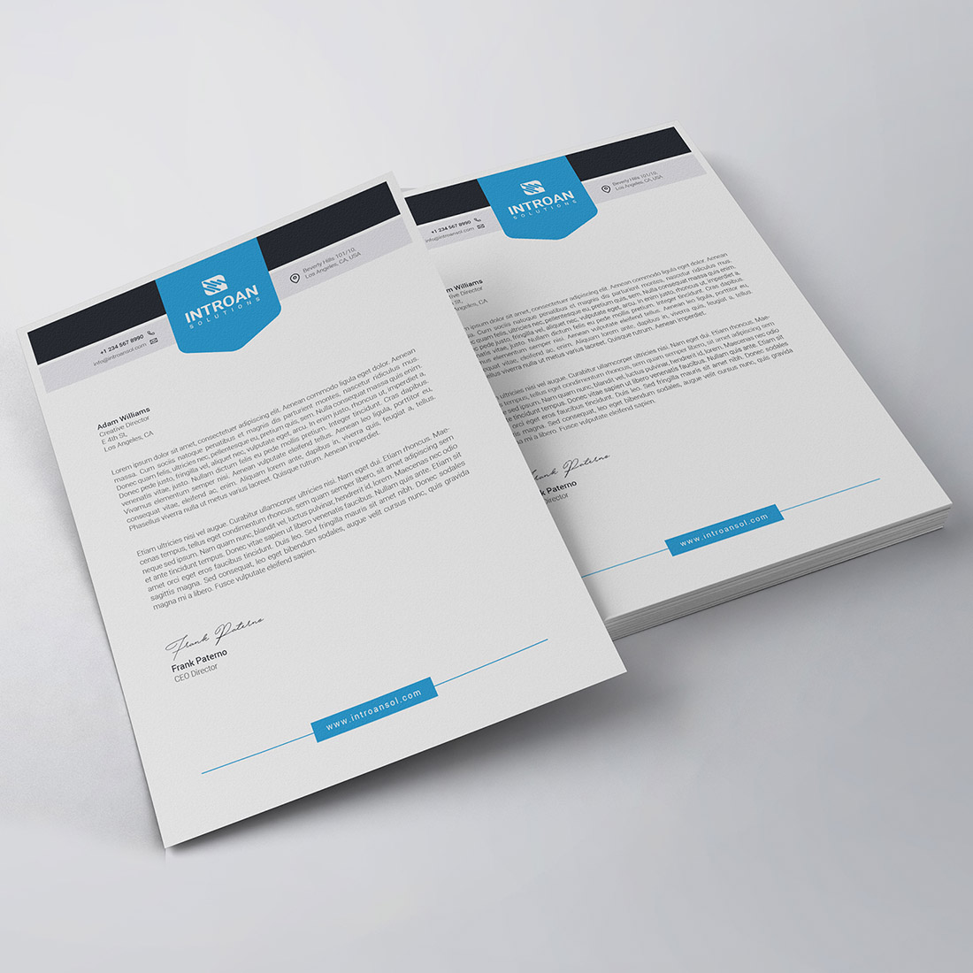 Modern Letterhead Template preview image.