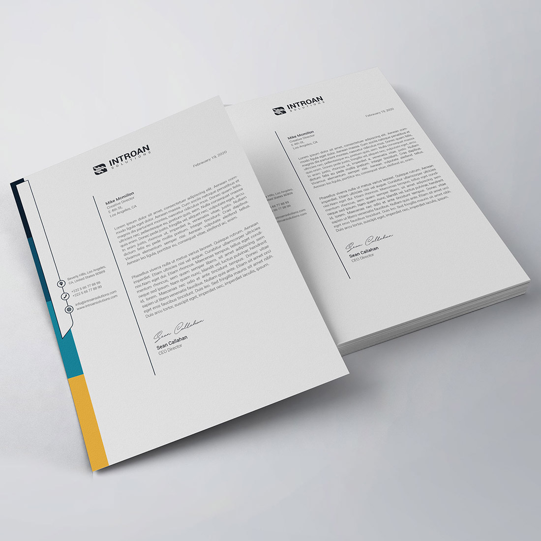 Modern Letterhead Template preview image.