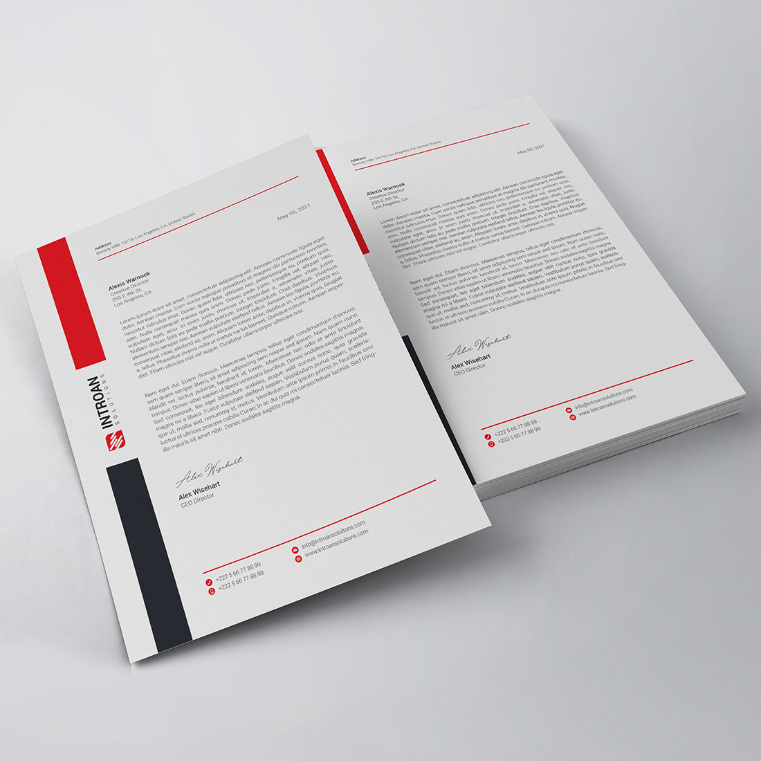 Modern Letterhead Template preview image.