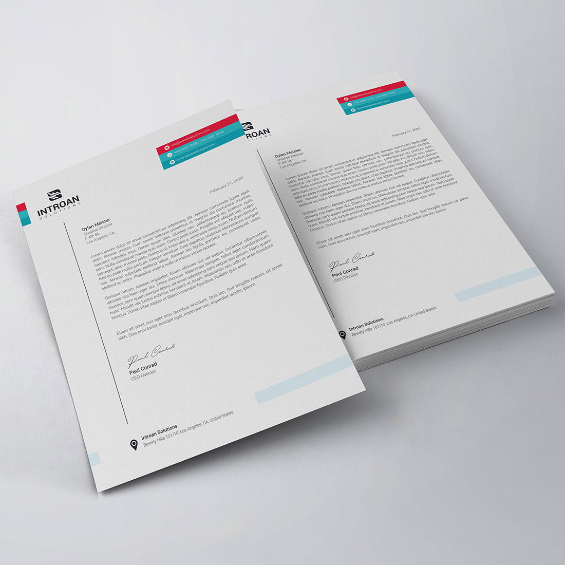 Modern Letterhead Template preview image.