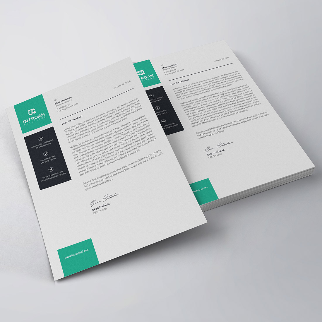 Corporate Letterhead Template preview image.