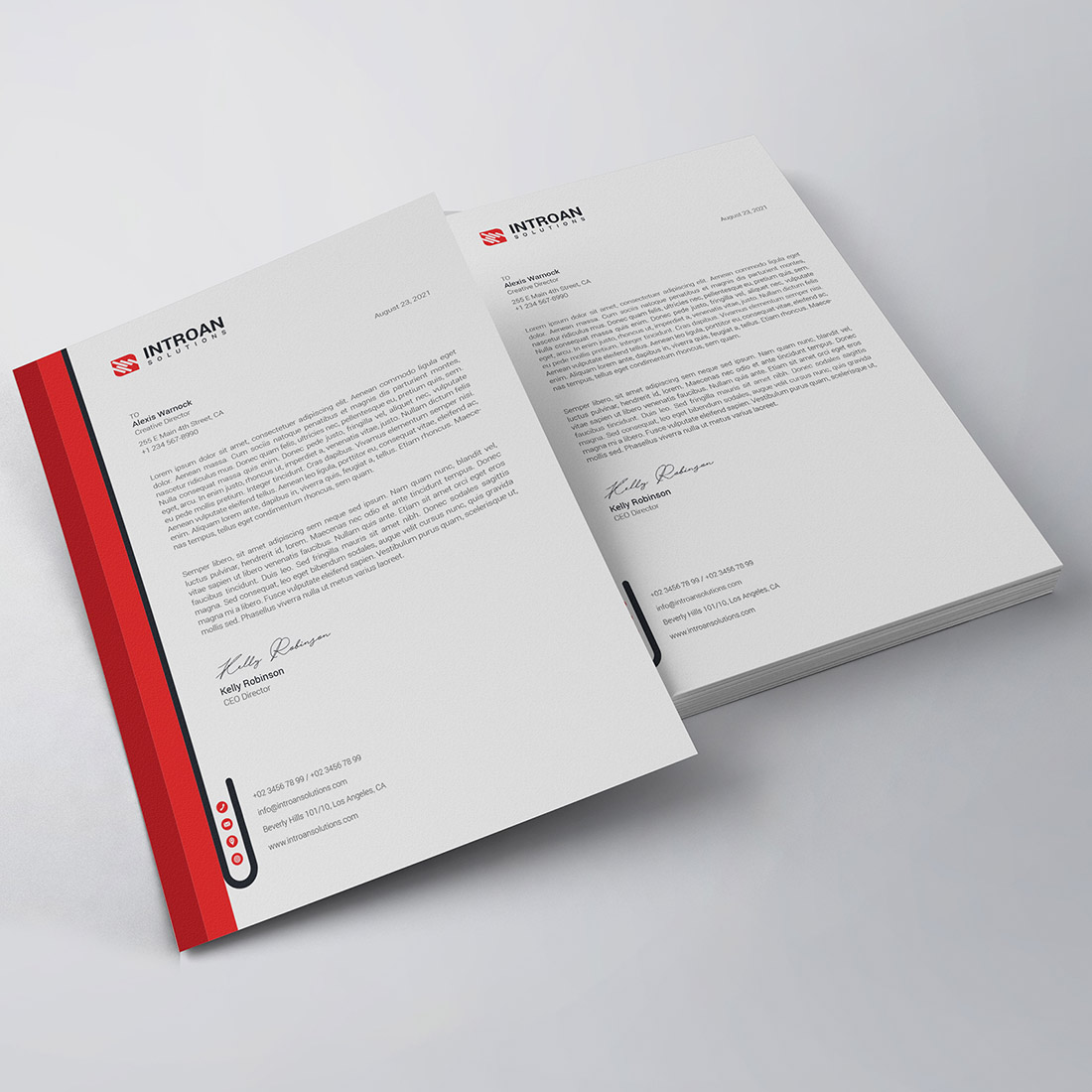 Modern Letterhead Template preview image.