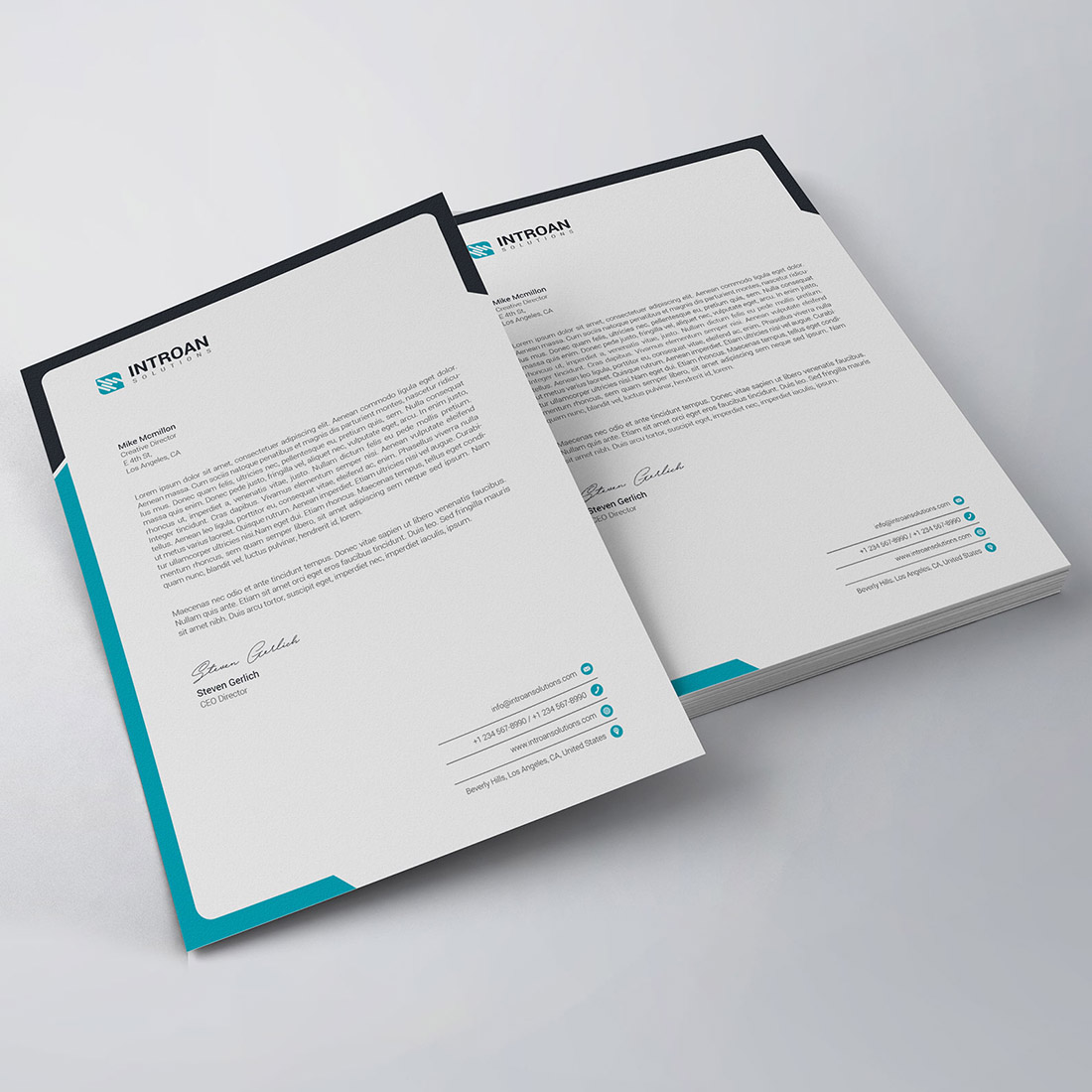 Corporate Letterhead Template preview image.