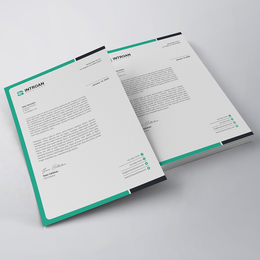 Corporate Letterhead Template preview image.