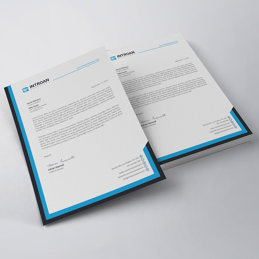 Modern Letterhead Template preview image.