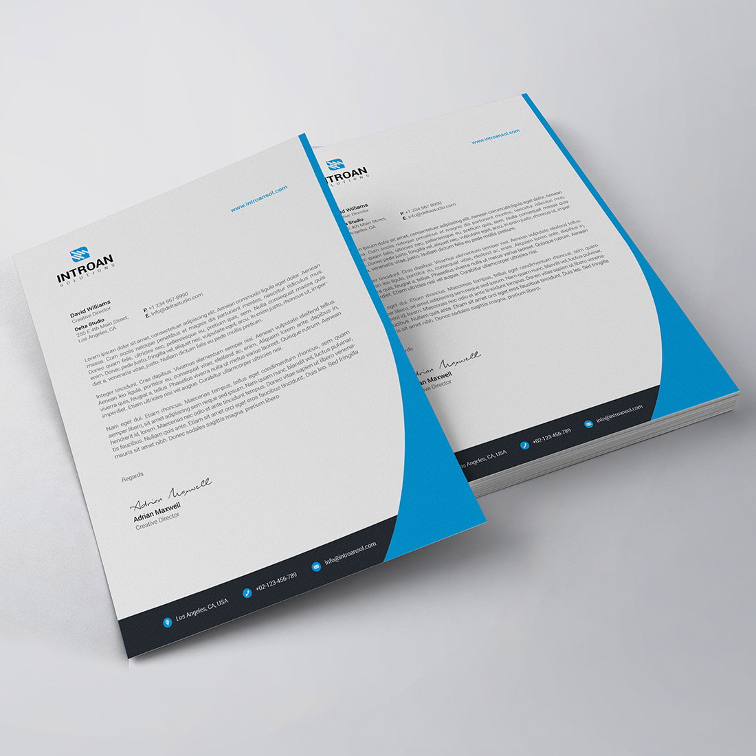 Modern Letterhead Template preview image.