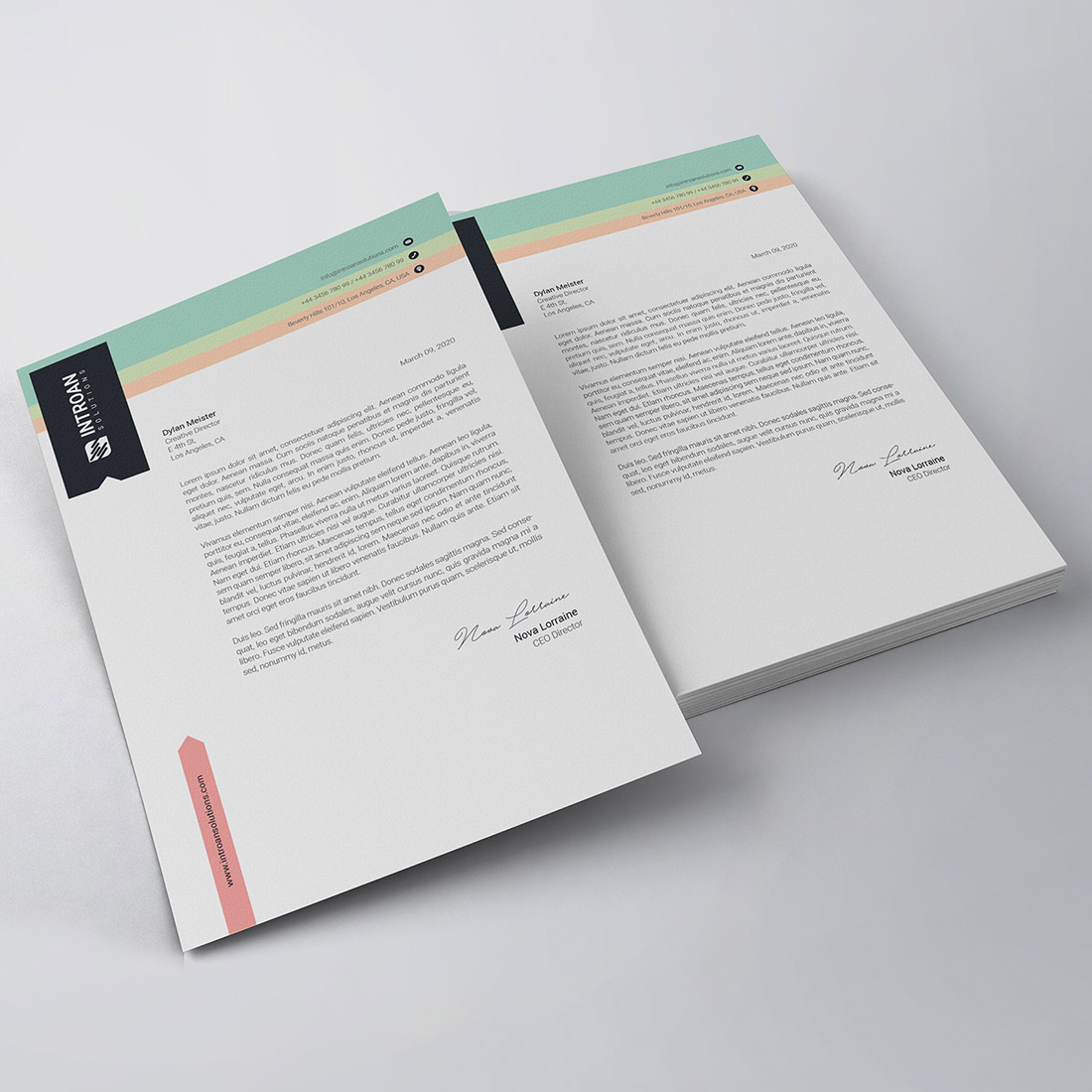 Modern Letterhead Template preview image.