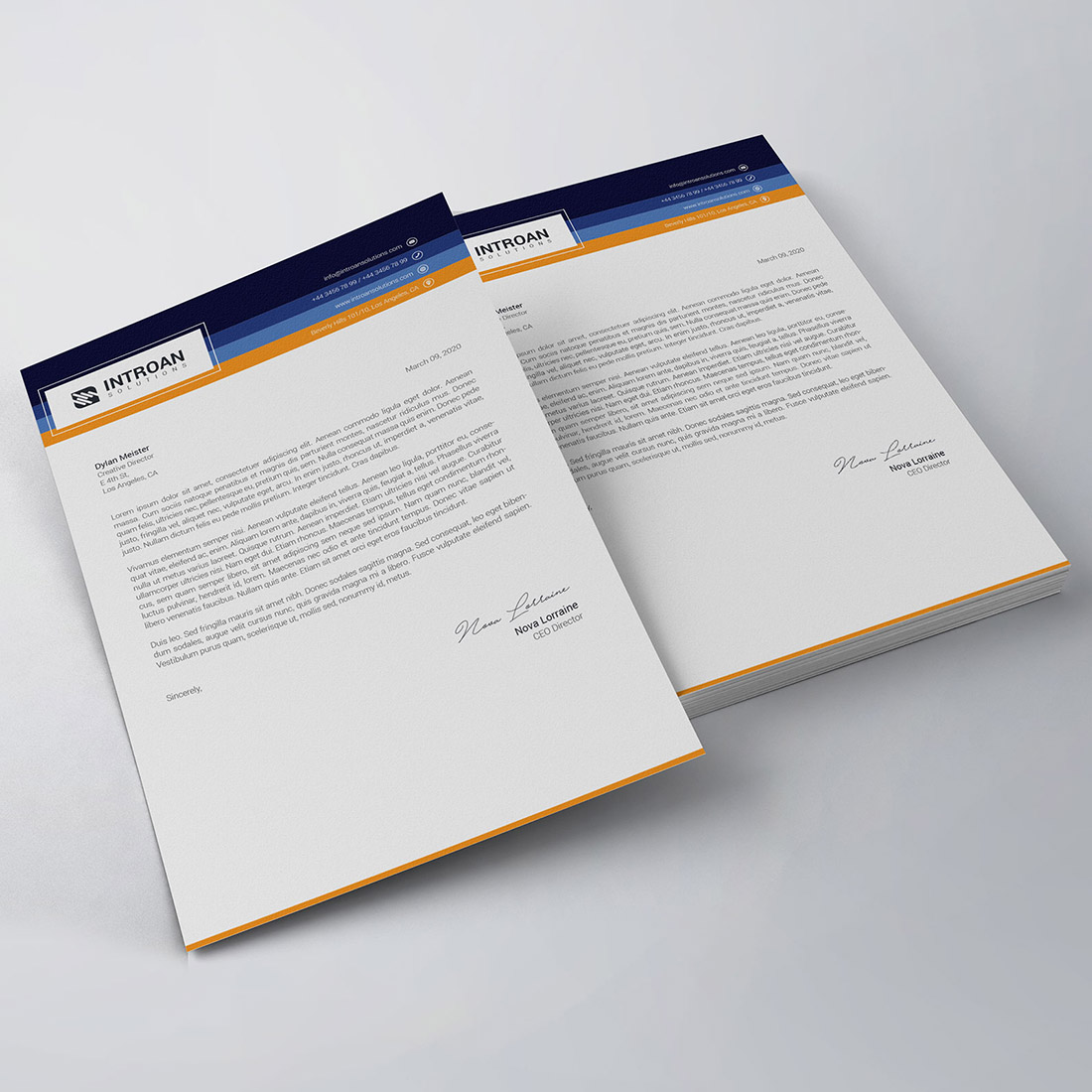 Modern Letterhead Template preview image.