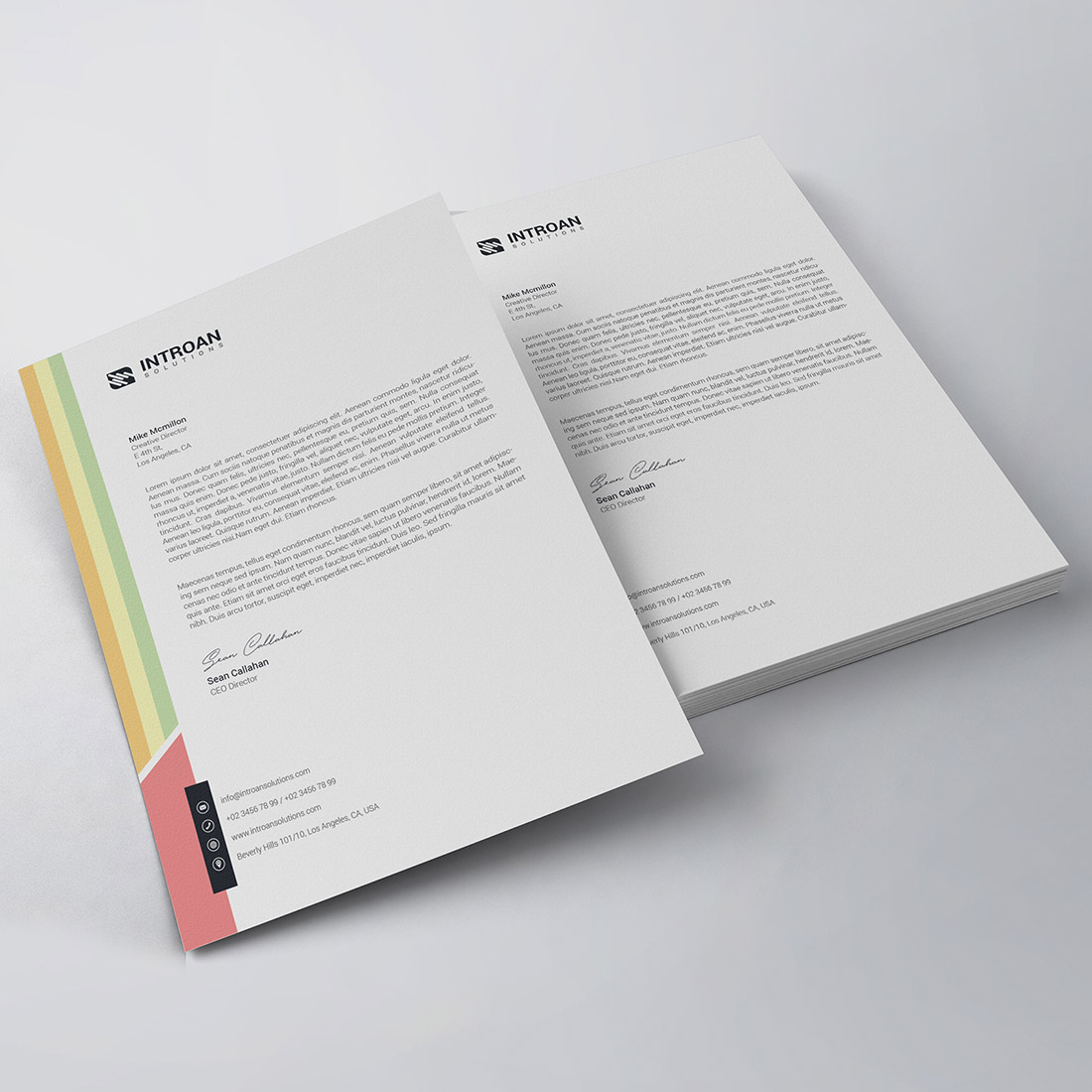 Modern Letterhead Template preview image.