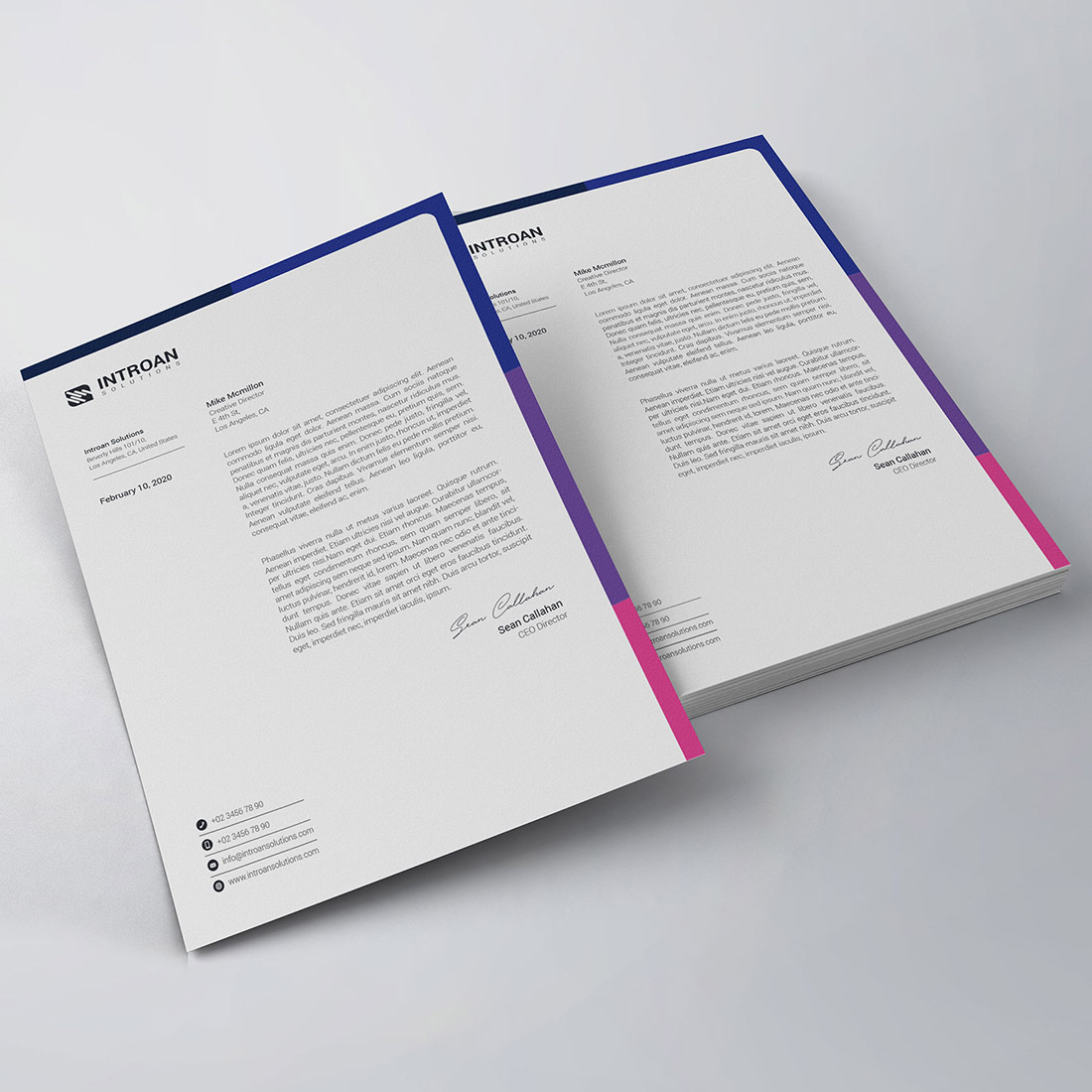 Corporate Letterhead Template preview image.