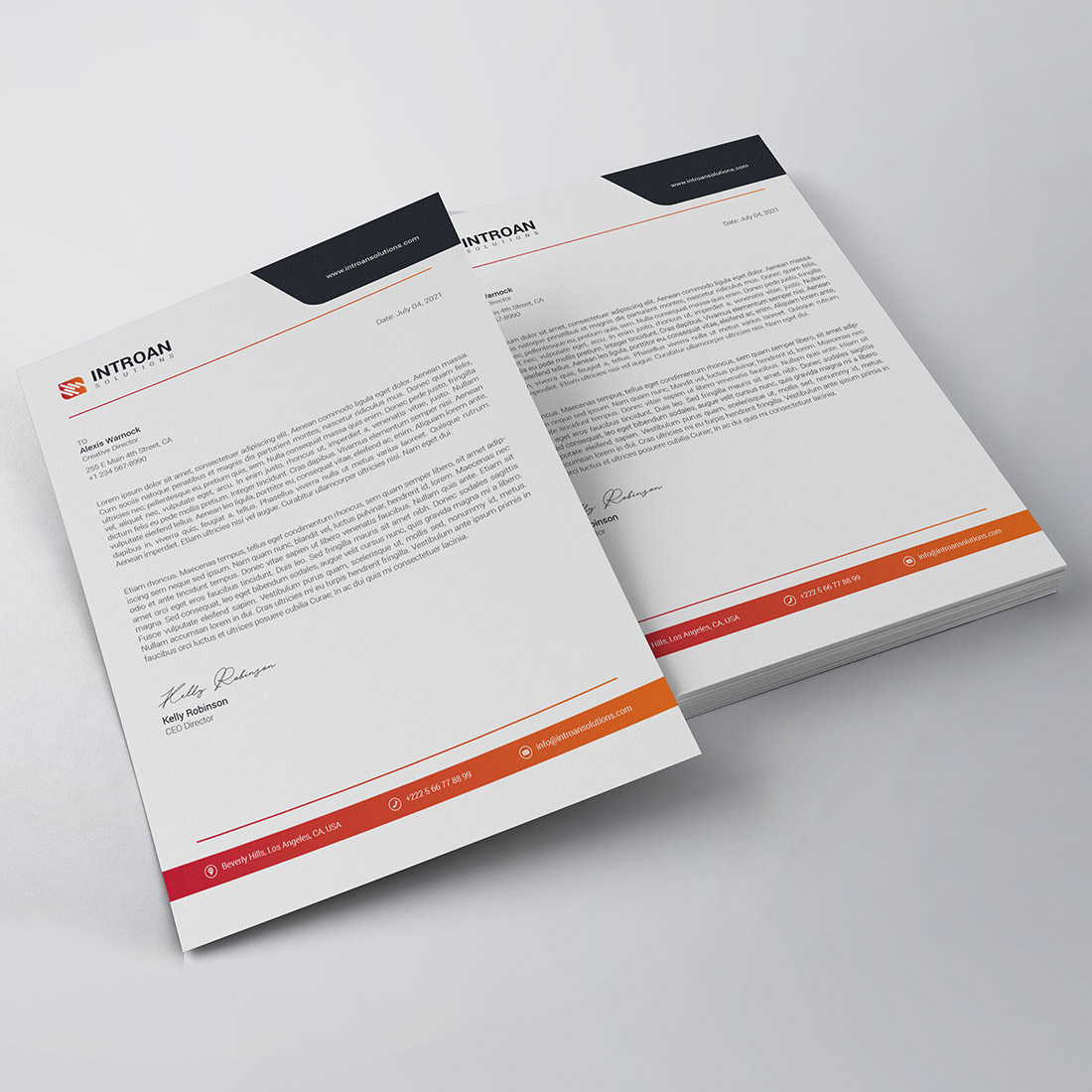 Modern Letterhead Template preview image.