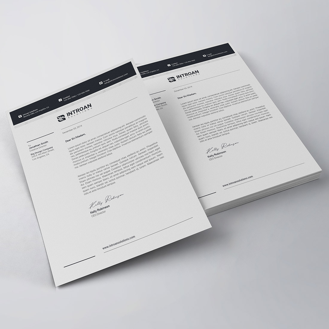 Modern Letterhead Template preview image.