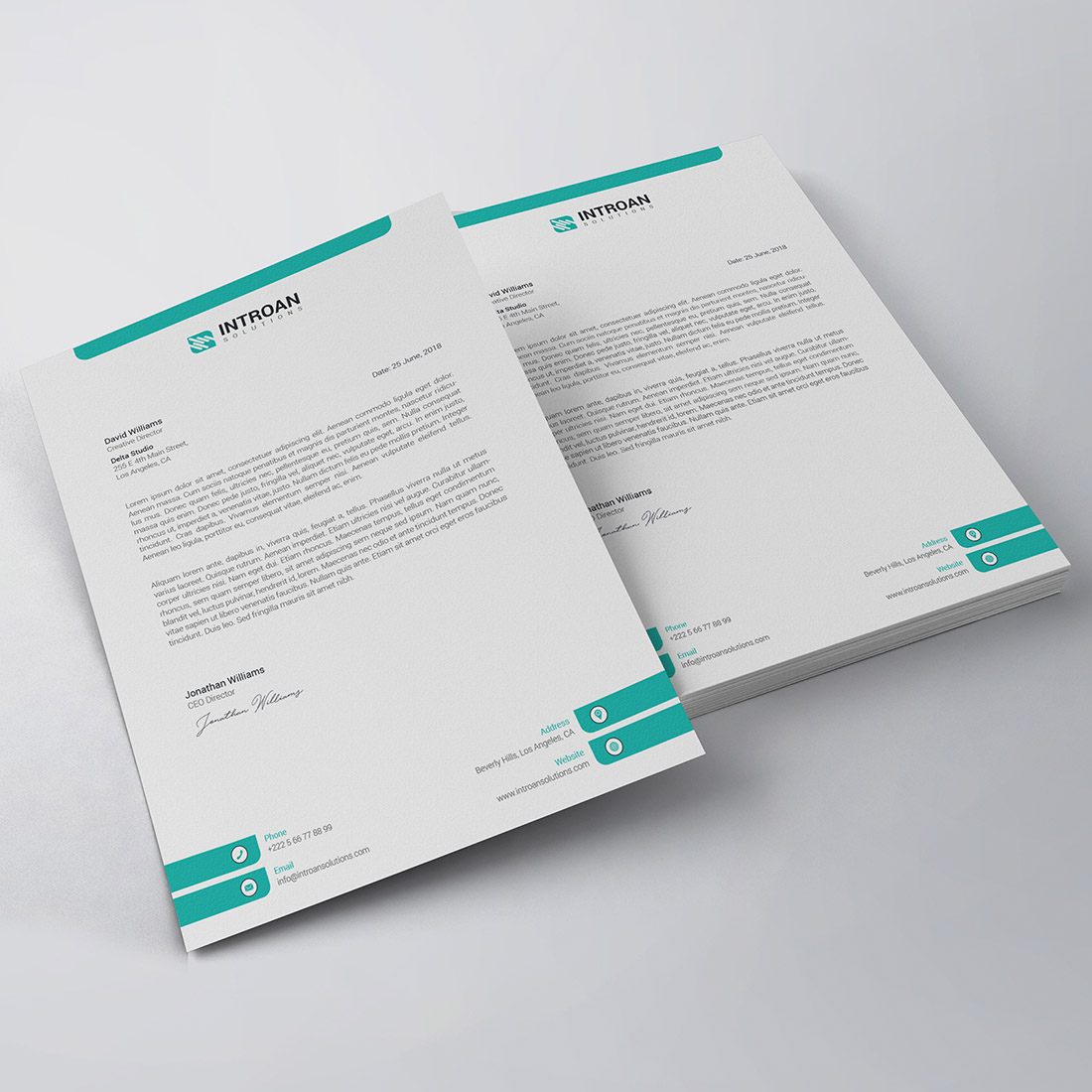 Modern Letterhead Template preview image.